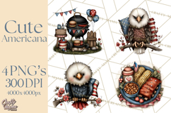 Americana Patriotic Summer Clipart Memorial Day July 4 Product Image 1
