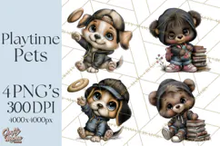 Kidcore Puppy Kitten Bear Clipart Cute Streetwear Animals Product Image 1