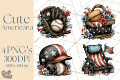 Americana Patriotic Summer Clipart Memorial Day July 4 Product Image 1