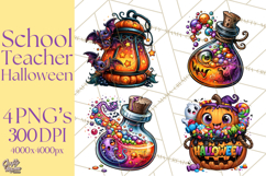 Halloween Teacher Clipart PNG School Bundle Product Image 1