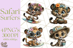 Hawaiian Safari Animals Tropical Beach Clipart PNG Product Image 1