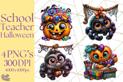 Halloween Teacher Clipart PNG School Bundle Product Image 1