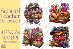 Halloween Teacher Clipart PNG School Bundle Product Image 1