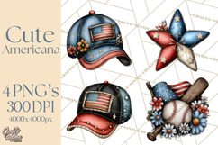 Americana Patriotic Summer Clipart Memorial Day July 4 Product Image 1