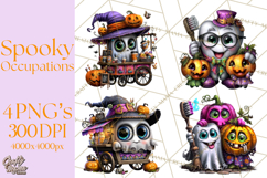 Cute Halloween Occupation Monsters PNG Clipart Product Image 1
