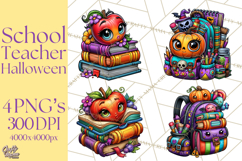 Halloween Teacher Clipart PNG School Bundle Product Image 1