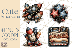 Americana Patriotic Summer Clipart Memorial Day July 4 Product Image 1