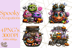 Cute Halloween Occupation Monsters PNG Clipart Product Image 1
