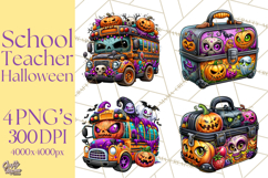 Halloween Teacher Clipart PNG School Bundle Product Image 1