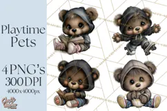 Kidcore Puppy Kitten Bear Clipart Cute Streetwear Animals Product Image 1