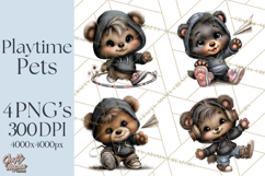 Kidcore Puppy Kitten Bear Clipart Cute Streetwear Animals Product Image 1