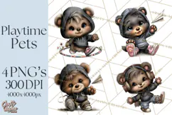 Kidcore Puppy Kitten Bear Clipart Cute Streetwear Animals Product Image 1
