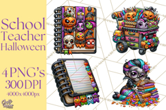 Halloween Teacher Clipart PNG School Bundle Product Image 1