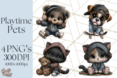 Kidcore Puppy Kitten Bear Clipart Cute Streetwear Animals Product Image 1