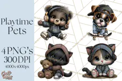 Kidcore Puppy Kitten Bear Clipart Cute Streetwear Animals Product Image 1