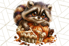 Feral Fall Friends Raccoon Opossum Squirrel Clipart Product Image 3