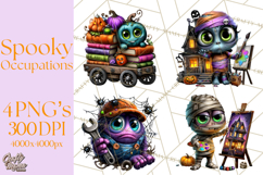 Cute Halloween Occupation Monsters PNG Clipart Product Image 1
