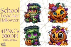 Halloween Teacher Clipart PNG School Bundle Product Image 1