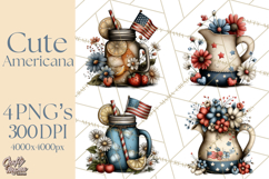 Americana Patriotic Summer Clipart Memorial Day July 4 Product Image 1