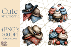Americana Patriotic Summer Clipart Memorial Day July 4 Product Image 1