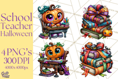 Halloween Teacher Clipart PNG School Bundle Product Image 1