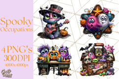 Cute Halloween Occupation Monsters PNG Clipart Product Image 1