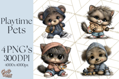 Kidcore Puppy Kitten Bear Clipart Cute Streetwear Animals Product Image 1
