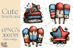 Americana Patriotic Summer Clipart Memorial Day July 4 Product Image 1
