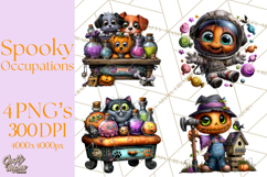 Cute Halloween Occupation Monsters PNG Clipart Product Image 1