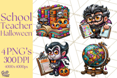 Halloween Teacher Clipart PNG School Bundle Product Image 1