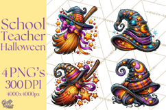 Halloween Teacher Clipart PNG School Bundle Product Image 1