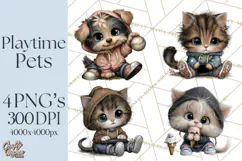 Kidcore Puppy Kitten Bear Clipart Cute Streetwear Animals Product Image 1