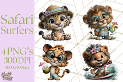 Hawaiian Safari Animals Tropical Beach Clipart PNG Product Image 1