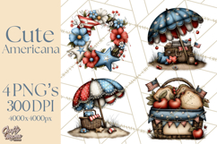 Americana Patriotic Summer Clipart Memorial Day July 4 Product Image 1