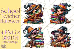 Halloween Teacher Clipart PNG School Bundle Product Image 1