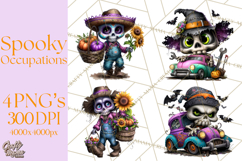 Cute Halloween Occupation Monsters PNG Clipart Product Image 1