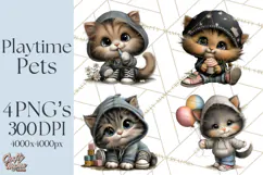 Kidcore Puppy Kitten Bear Clipart Cute Streetwear Animals Product Image 1