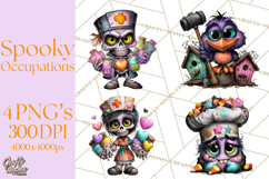 Cute Halloween Occupation Monsters PNG Clipart Product Image 1