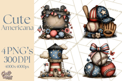Americana Patriotic Summer Clipart Memorial Day July 4 Product Image 1