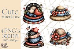 Americana Patriotic Summer Clipart Memorial Day July 4 Product Image 1