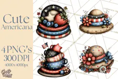 Americana Patriotic Summer Clipart Memorial Day July 4 Product Image 1