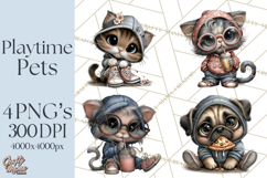 Kidcore Puppy Kitten Bear Clipart Cute Streetwear Animals Product Image 1