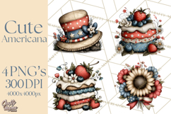 Americana Patriotic Summer Clipart Memorial Day July 4 Product Image 1