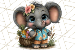 Hawaiian Safari Animals Tropical Beach Clipart PNG Product Image 4