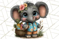 Hawaiian Safari Animals Tropical Beach Clipart PNG Product Image 4