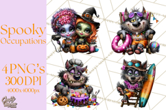Cute Halloween Occupation Monsters PNG Clipart Product Image 1
