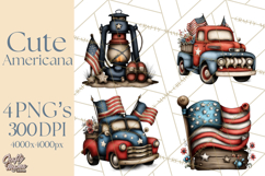 Americana Patriotic Summer Clipart Memorial Day July 4 Product Image 1