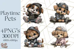 Kidcore Puppy Kitten Bear Clipart Cute Streetwear Animals Product Image 1