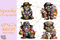 Cute Halloween Occupation Monsters PNG Clipart Product Image 1