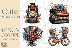 Americana Patriotic Summer Clipart Memorial Day July 4 Product Image 1